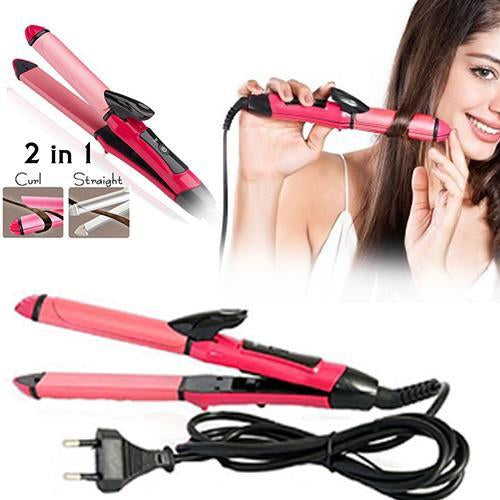 385 2 In 1 Hair Straightener And Curler Machine For Women  Curl  Straight Hair Iron