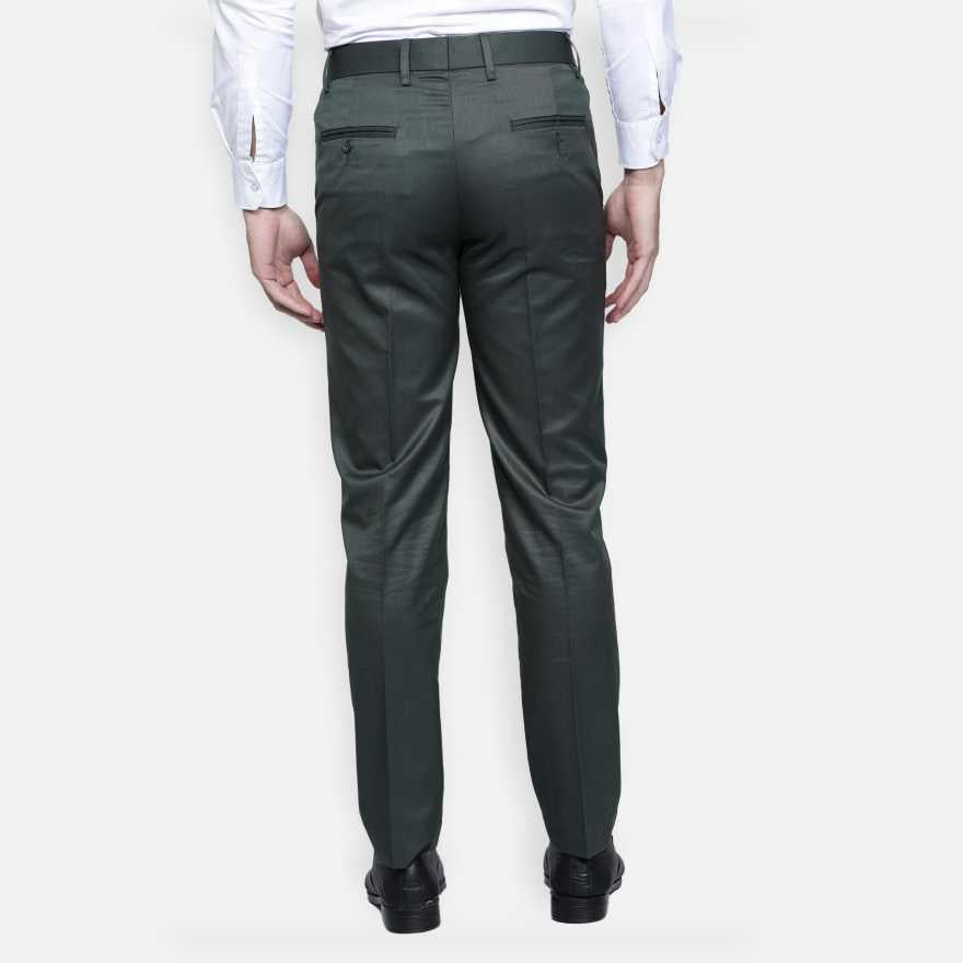 Lycra Blend Solid Regular Fit Mens Formal Trousers